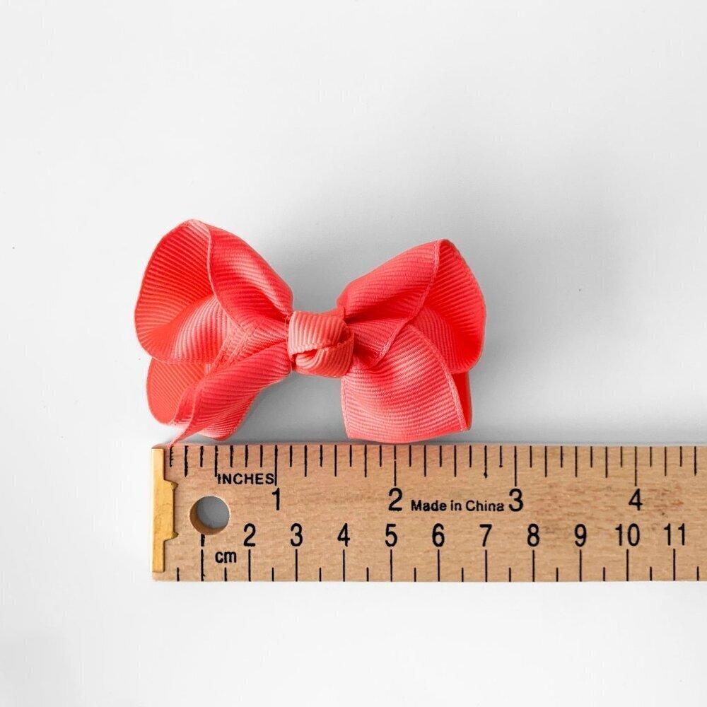 Set of 2 Pretty Girls Hair Bows Grosgrain Ribbon Clips Hair Accessories Fuchsia - Picture 5 of 5